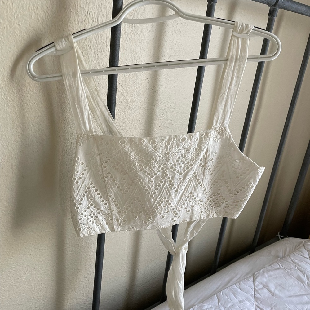 Free People Eyelet Crop Top